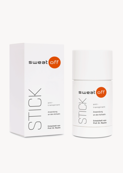 Antitranspirant Stick Verpackung neben einem Stick