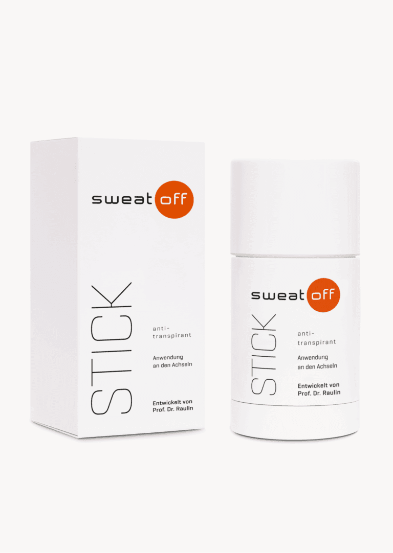Antitranspirant Stick Verpackung neben einem Stick