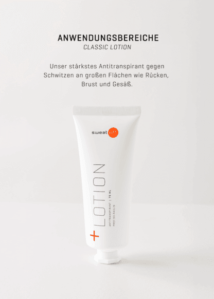 Classic Lotion Anwendungsbereiche mit Lotion im Zentrum