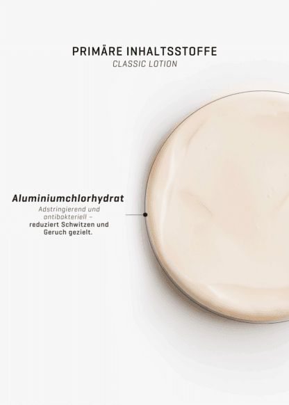 Classic Lotion Primäre Inhaltsstoffe mit Konsistenz