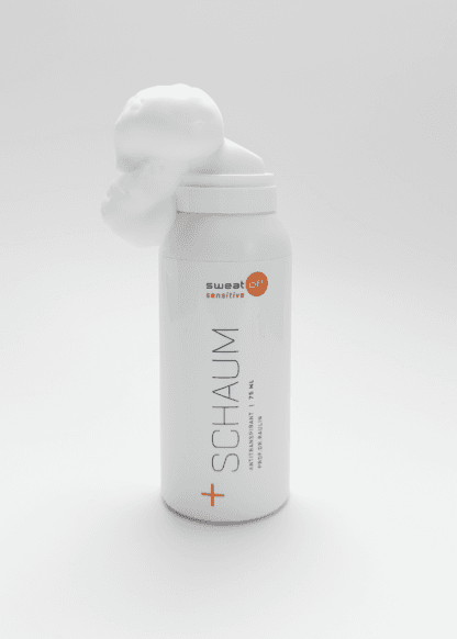 Sweat-Off Sensitive neue Schaum Flasche mit Schaum oben auf dem Applikator