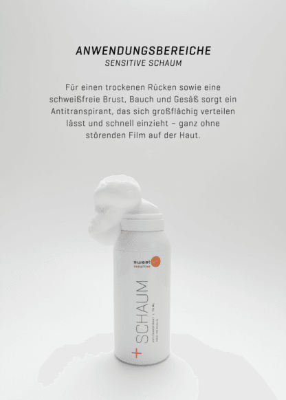 Sweat-Off Sensitive neue Schaum Flasche mit Schaum oben auf dem Applikator, Anwendungsbereiche