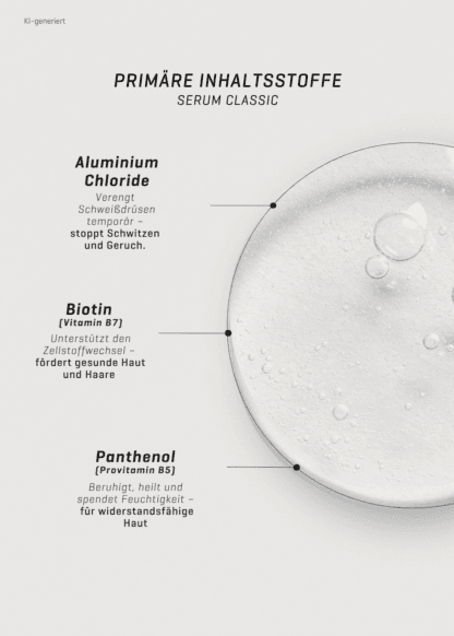 Classic Serum Primäre Inhaltsstoffe mit Konsistenz
