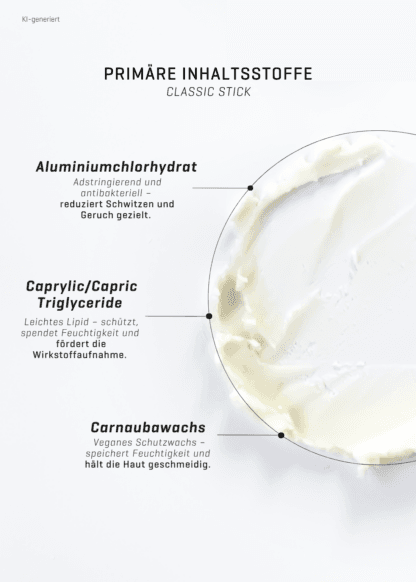 Classic Stick Primäre Inhaltsstoffe mit Konsistenz