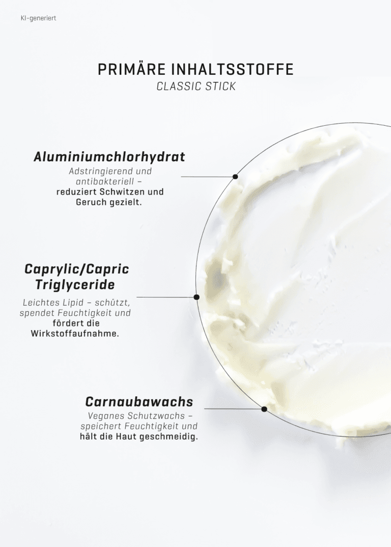 Classic Stick Primäre Inhaltsstoffe mit Konsistenz