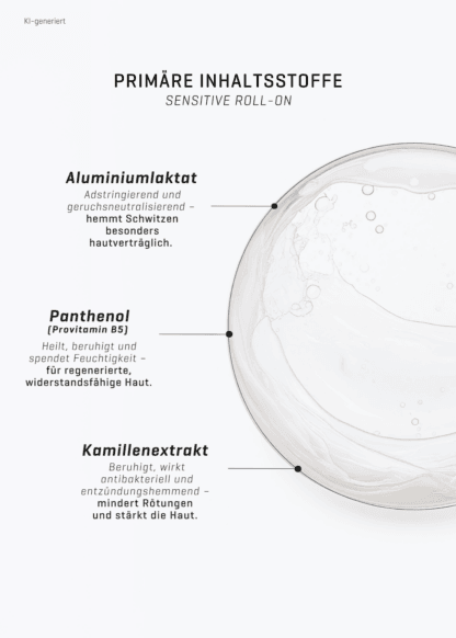 Sensitive Roll-On Primäre Inhaltsstoffe mit Konsistenz