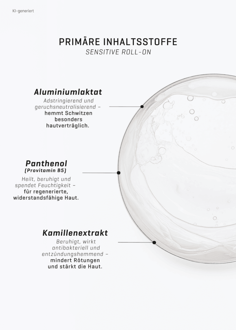Sensitive Roll-On Primäre Inhaltsstoffe mit Konsistenz