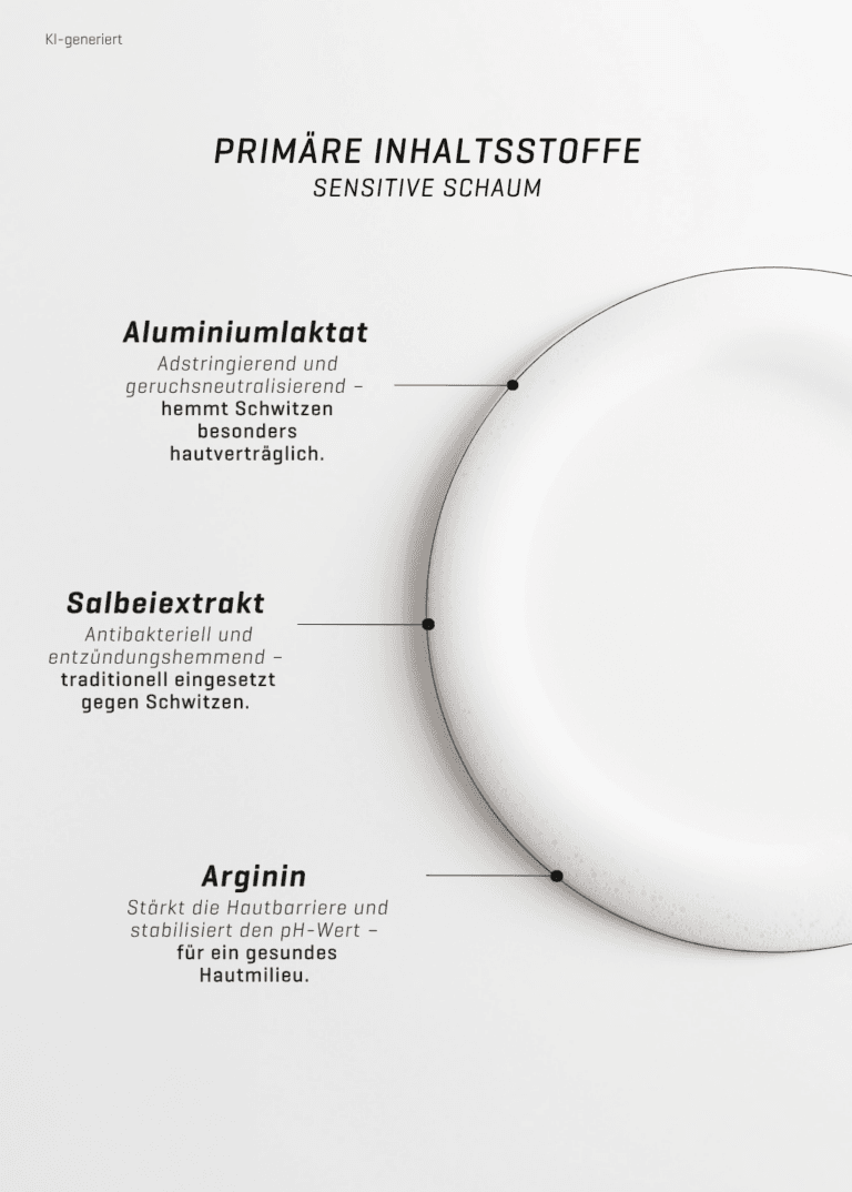 Sensitive Schaum Primäre Inhaltsstoffe mit Konsistenz