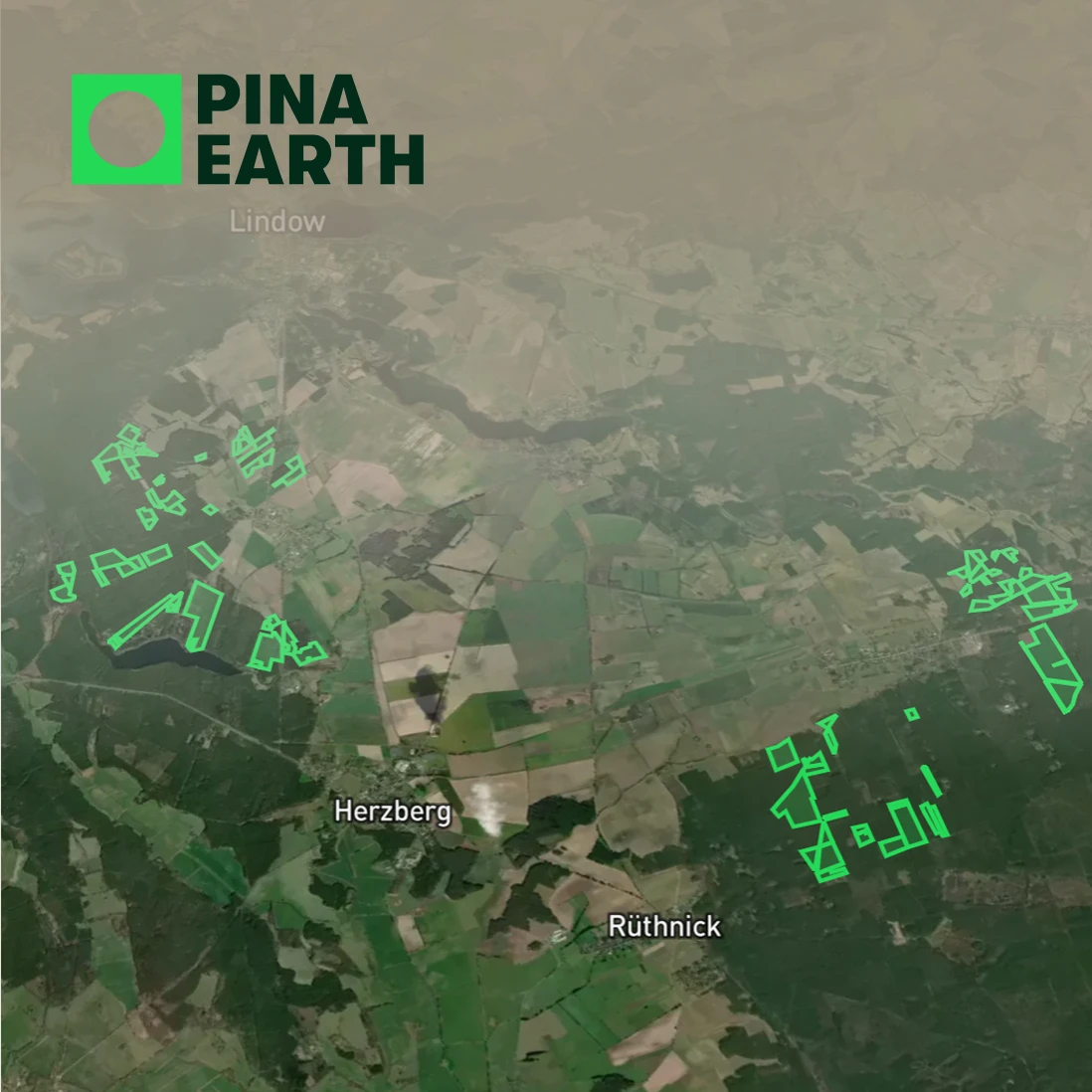Pina Earth Logo und Satellitenbild